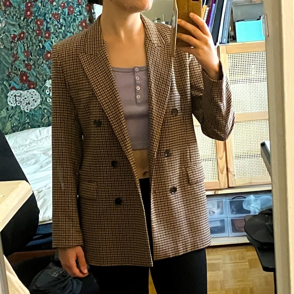 Zara Plaid Checked Blazer